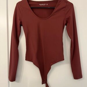Abercrombie & Fitch Maroon Long Sleeve Bodysuit